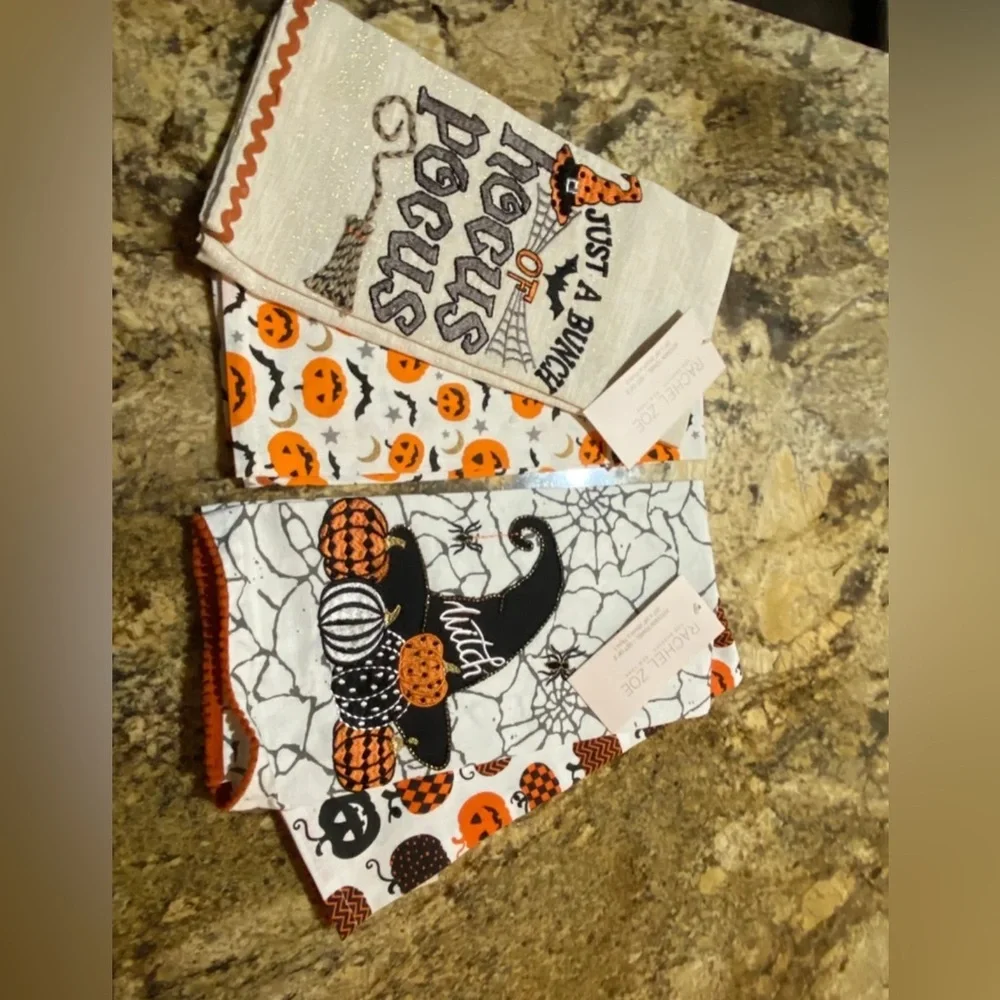 Rachel Zoe Witch and Hocus Pocus Kitchen Towel Bundle Brand New